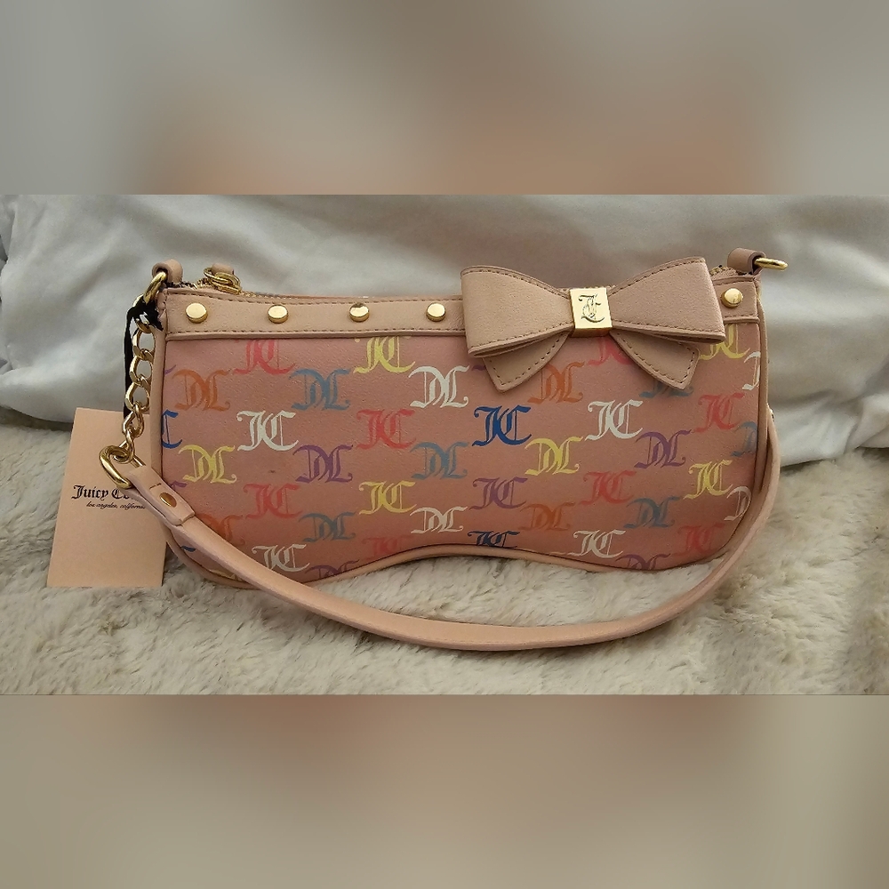 Jyicy Couture Pink Multi Pink Bowed Shoulder Bag
